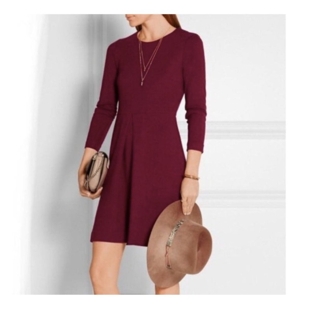 Madewell Gia Concept Fit and Flare Knit Dress Dark Cabernet Red Size 2